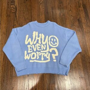 PacSun Light Blue Graphic Sweater